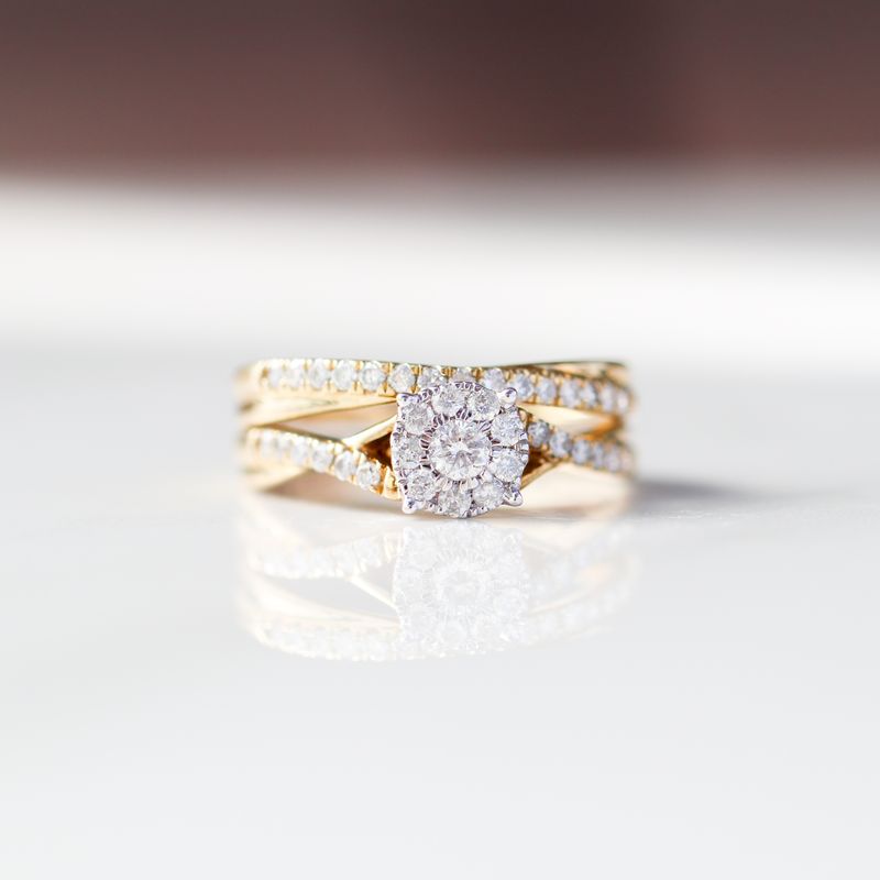 DIAMOND RING SET 10KT YG 1.91GR 0.33CTTW  SI/I GHI NATURAL  RN00188C