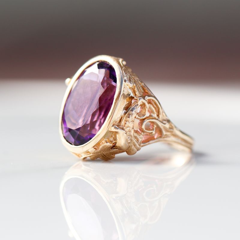 Amethyst Ring 10kt YG 14.8gr RN00196C