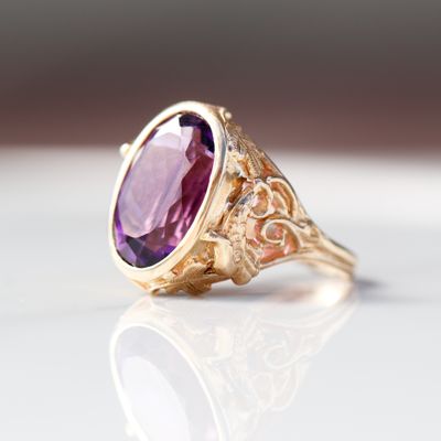 Amethyst Ring 10kt YG 14.8gr RN00196C