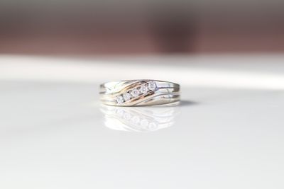 Mens Diamond Wedding Band 10kt WG 3.85gr 0.20cttw 5 Stones Size 11 RN00201