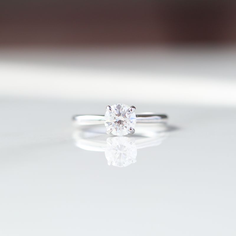 4 Prong Solitaire Engagement Ring 18kt WG 1.03cttw I1 G-I GCD00665-A Canadian Diamond 2.59gr Size 6 RN000443