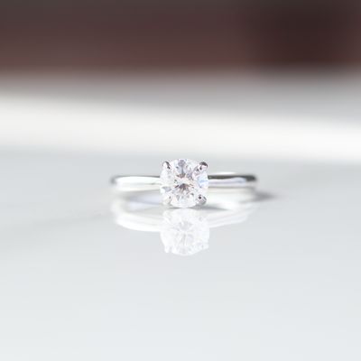 4 Prong Solitaire Engagement Ring 18kt WG 1.03cttw I1 G-I GCD00665-A Canadian Diamond 2.59gr Size 6 RN000443