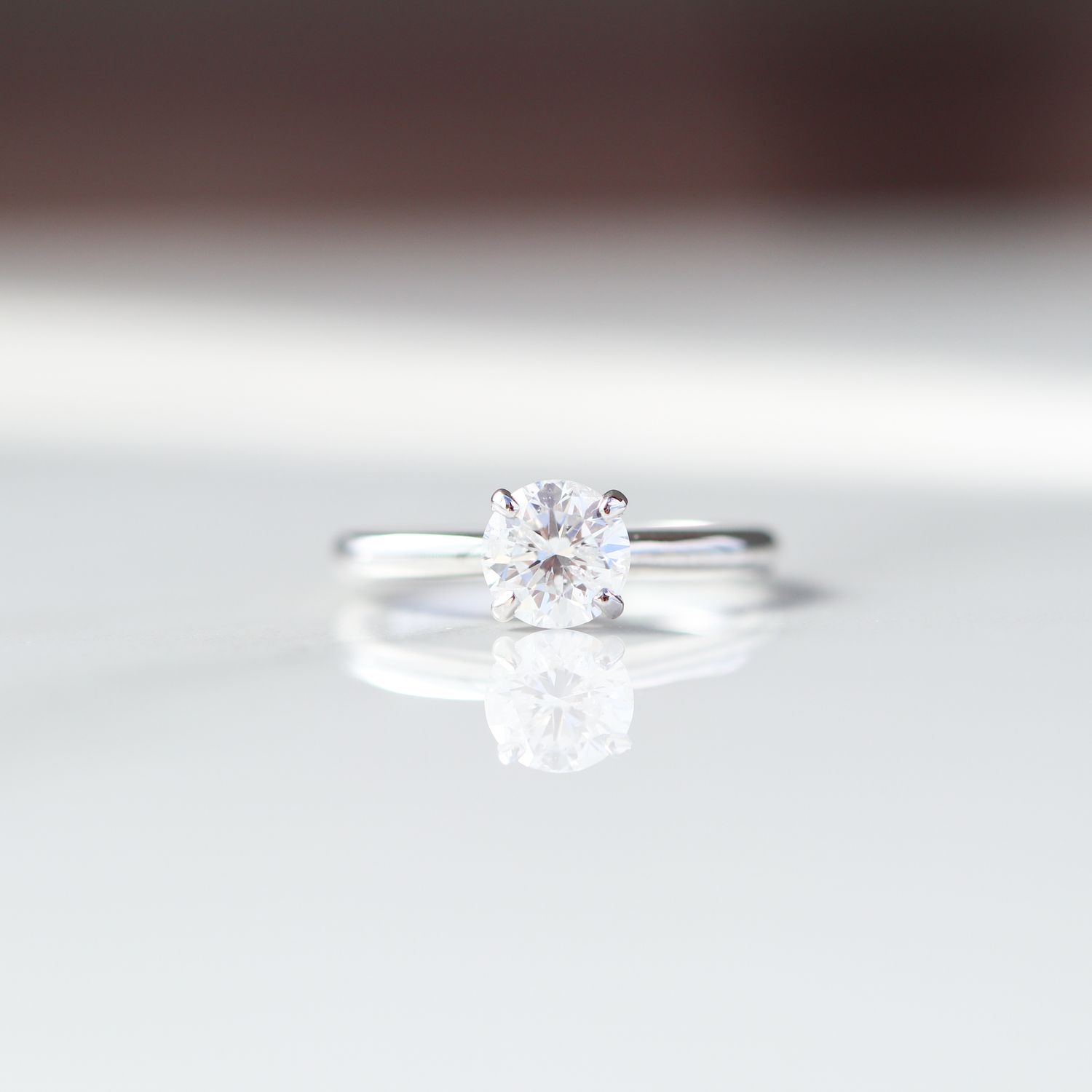 4 Prong Solitaire Engagement Ring 18kt WG 1.03cttw I1 G-I GCD00665-A Canadian Diamond 2.59gr Size 6 RN000443