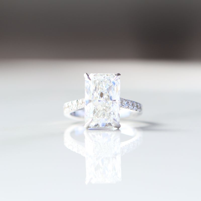 Cashe Brilliant Cut Diamond Engagement Ring 18kt WG 5.05cttw LAB VS 2 E Color Size 5 RN00215