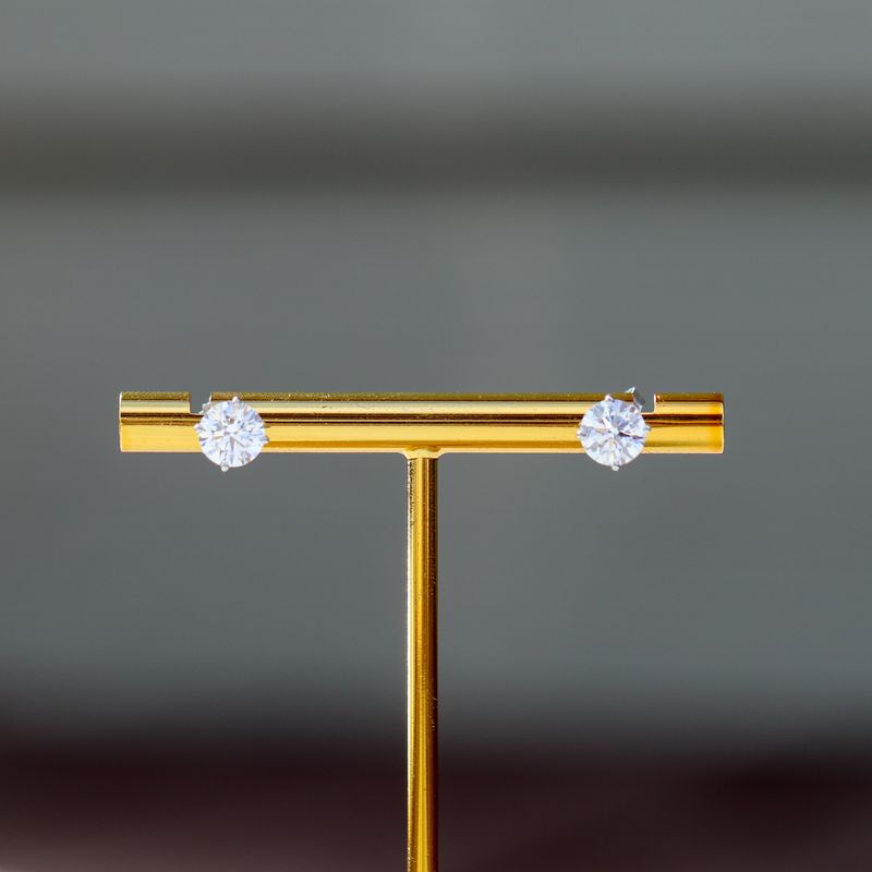 Diamond Studs 4 Prong Basket 14K White Gold 2.12ctw 1ct each Lab VVS D 3EX non Flur ER00193