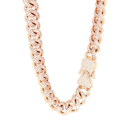 Custom Diamond Miami Cuban 14kt RG 580.7gr 3270 Round Brilliant Cut 57.28cttw VVS1-VS1 D-E-F Color CH000554C
