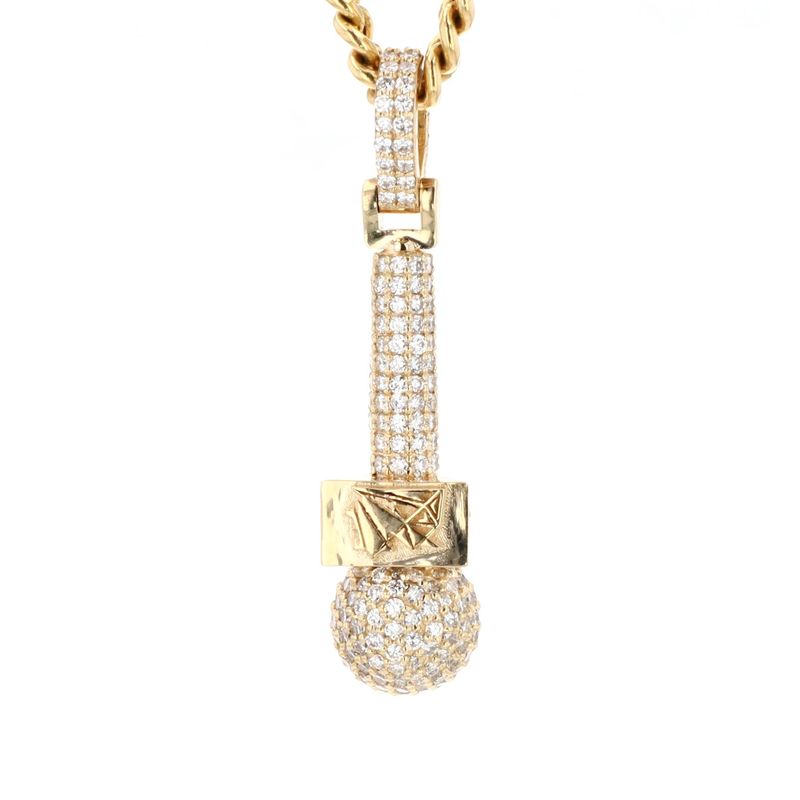 CDB Microphone Pendant 10kt YG 6.38gr 1.35ct LAB PN00207