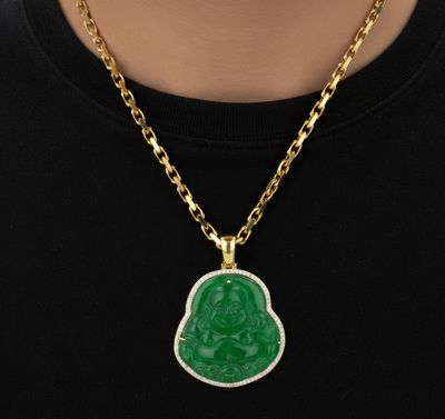 Green Jade Buddah Pendant 36gr PN00206C