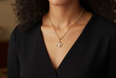 Diamond Eye Pendant 14kt YG  0.9gr 0.155cttw PN00136