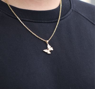 Butterfly Pendant CZ 10kt YG 2.6gr PN00123