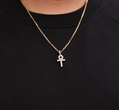 Baguette Ankh Pendant 10kt YG 4.0gr 0.78cttw SI-I GHIJ PN0001000