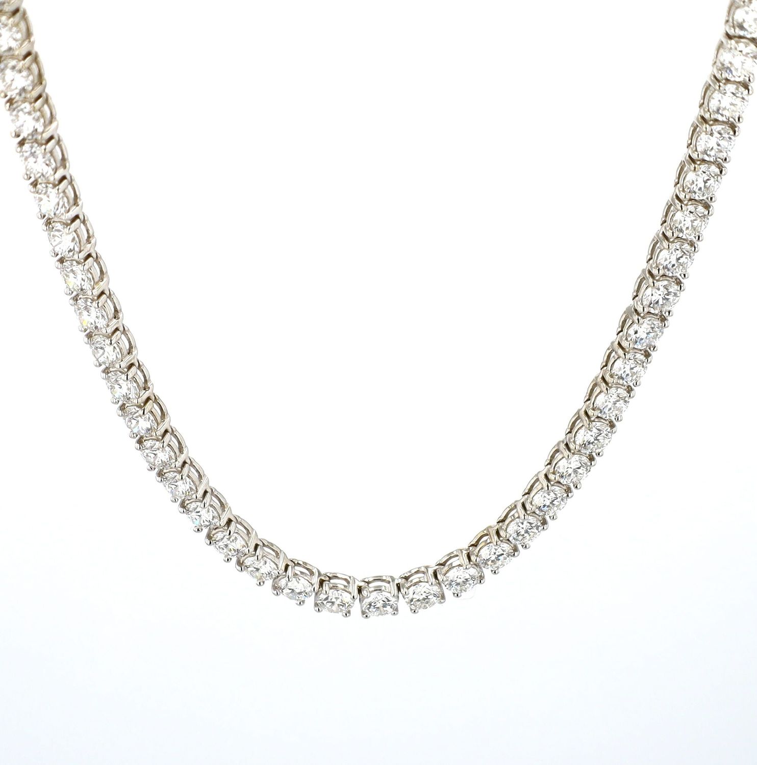 Diamond Boyz Tennis Necklace 14kt WG 18&quot; 3mm 27gr 14.45cttw VS-FG NE00130C