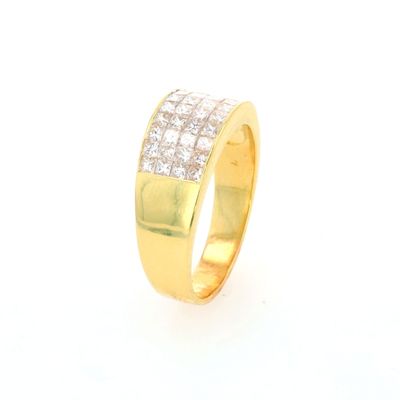 DIAMOND RING 18KT YG 1.80CTTW 36PC INVISIBLE SET NATURAL VS FG RN00221