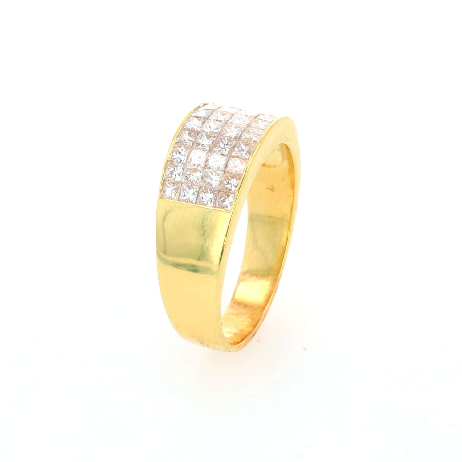 DIAMOND RING 18KT YG 1.80CTTW 36PC INVISIBLE SET NATURAL VS FG RN00221