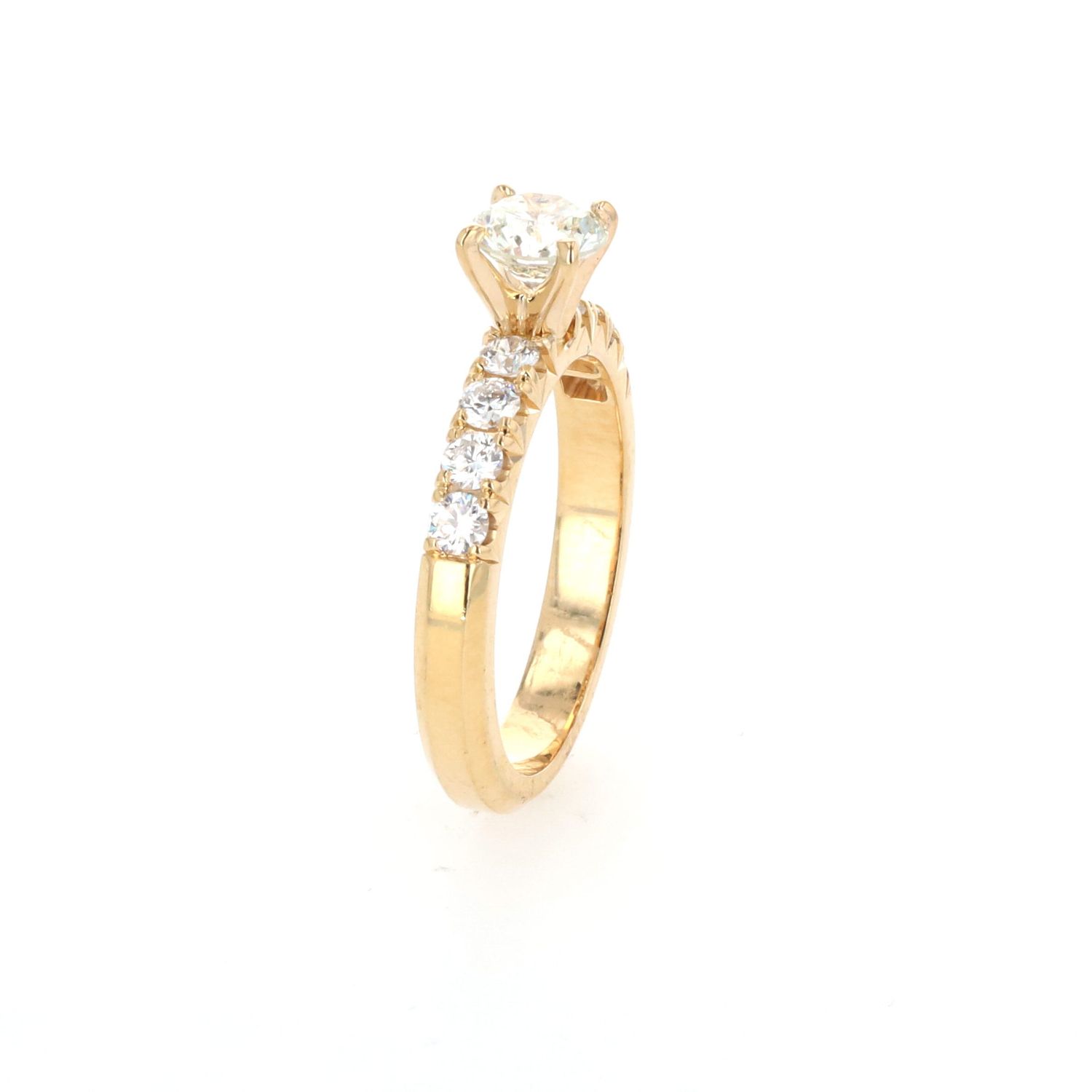 Solitaire Engagement Ring 14kt YG 3.7gr 0.71ct SI-1 Natural Center 0.47ct Band 8RD Size 6.5 RN00237
