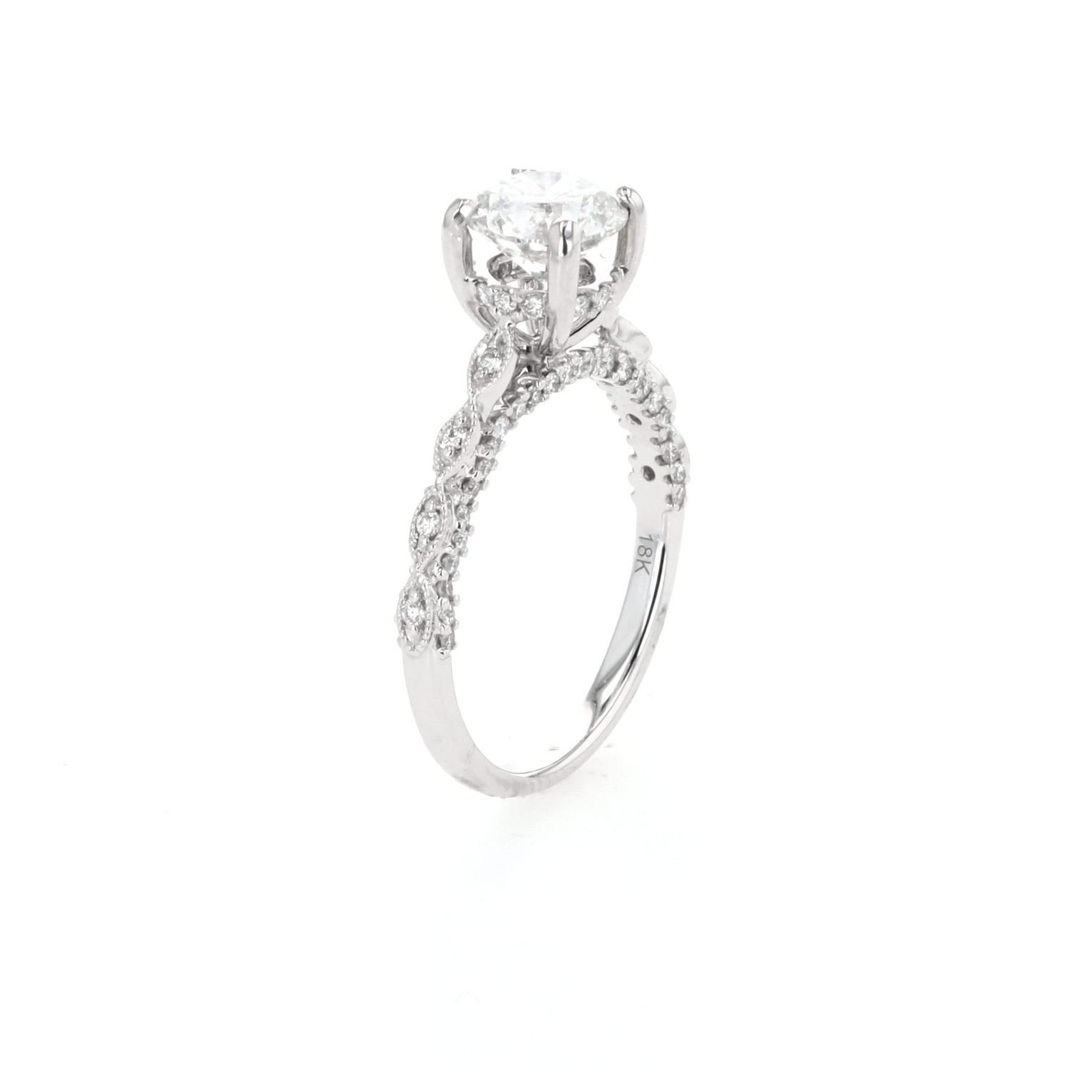 Solitaire Engagement Ring 18kt WG 2.73gr 1.20ct Si-2-F VG Centre 0.35ct 74 RD Band Natural Size 6 RN00238