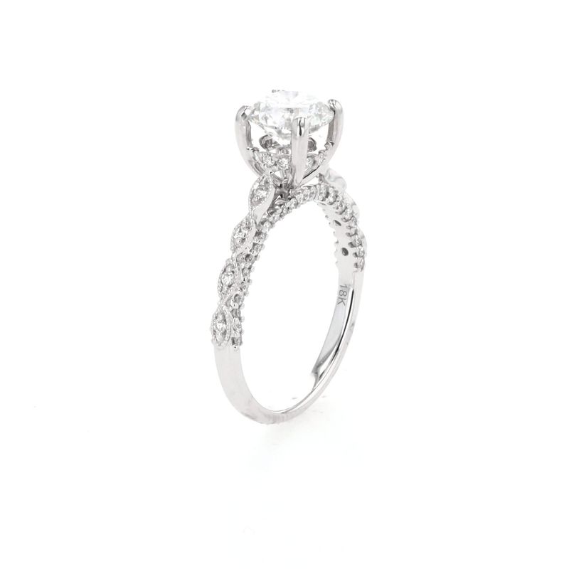 Solitaire Engagement Ring 18kt WG 2.73gr 1.20ct Si-2-F VG Centre 0.35ct 74 RD Band Natural Size 6 RN00238