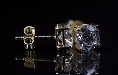 Martini Diamond Studs 14kt YG 1.55gr 2.10cttw LAB VVS D-E Color ER00204