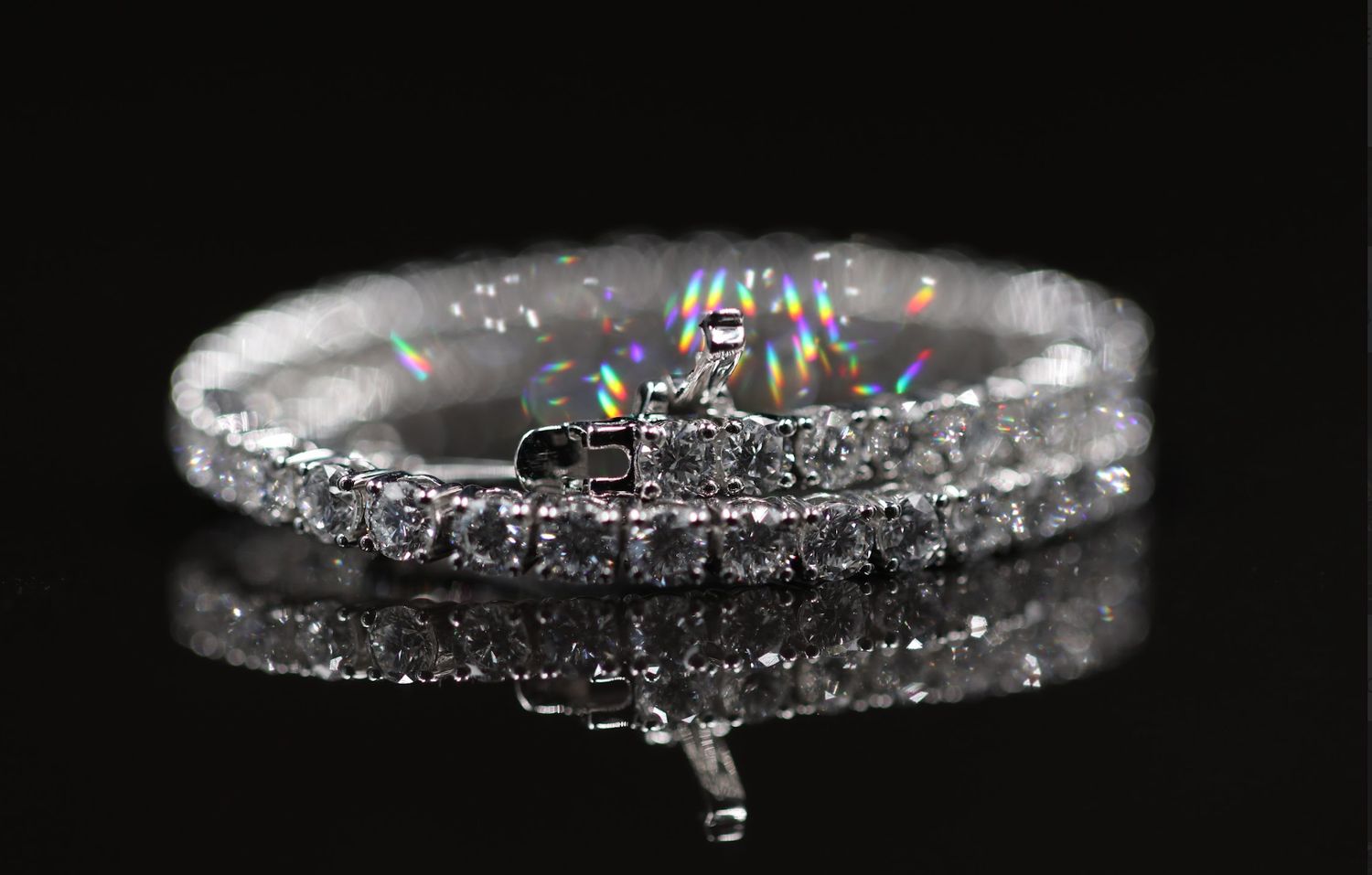 Diamond Tennis Bracelet 14kt WG 7.61gr 7&quot; 5.30cttw LAB VS 1.00pcs BR000404