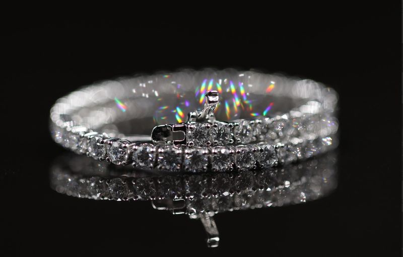 Diamond Tennis Bracelet 14kt WG 7.61gr 7&quot; 5.30cttw LAB VS 1.00pcs BR000404