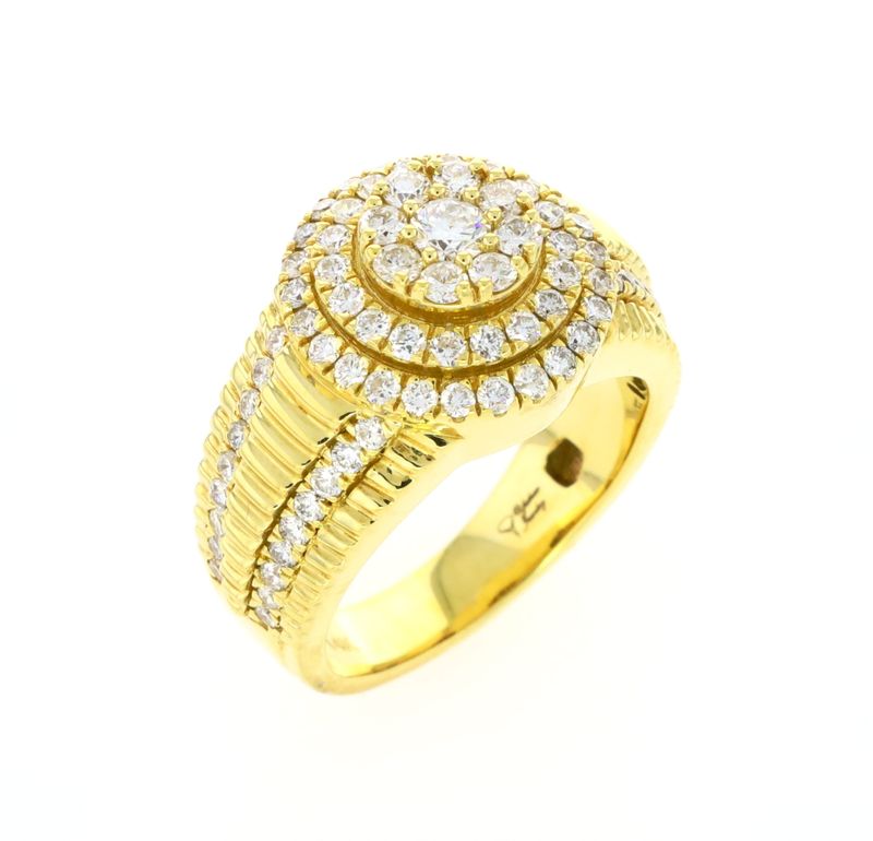 Round Stack Diamond Ring 14kt YG 12.9gr Size 10 2.12cttw SI/I GHI  RN000280