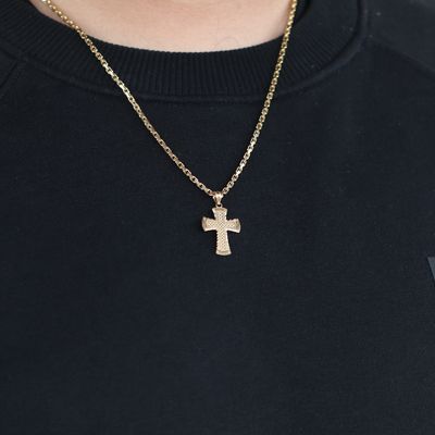 Fancy Cut Cross 10kt YG 1.6gr PN000818