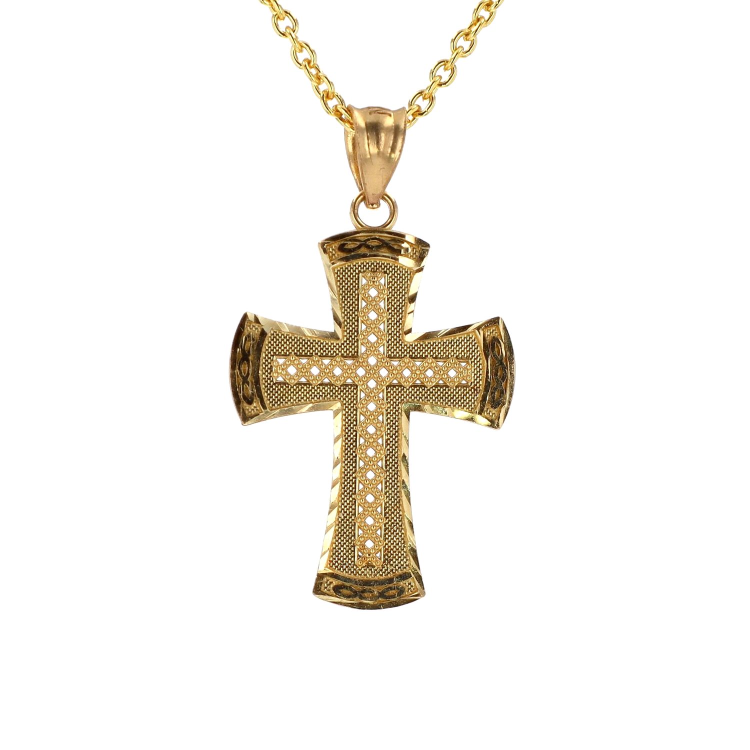 Fancy Cut Cross 10kt YG 1.6gr PN000818