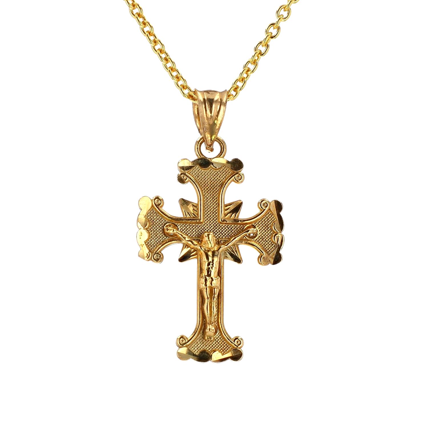 Crucifix Cross Pendant 10kt YG 1.7gr PN000976