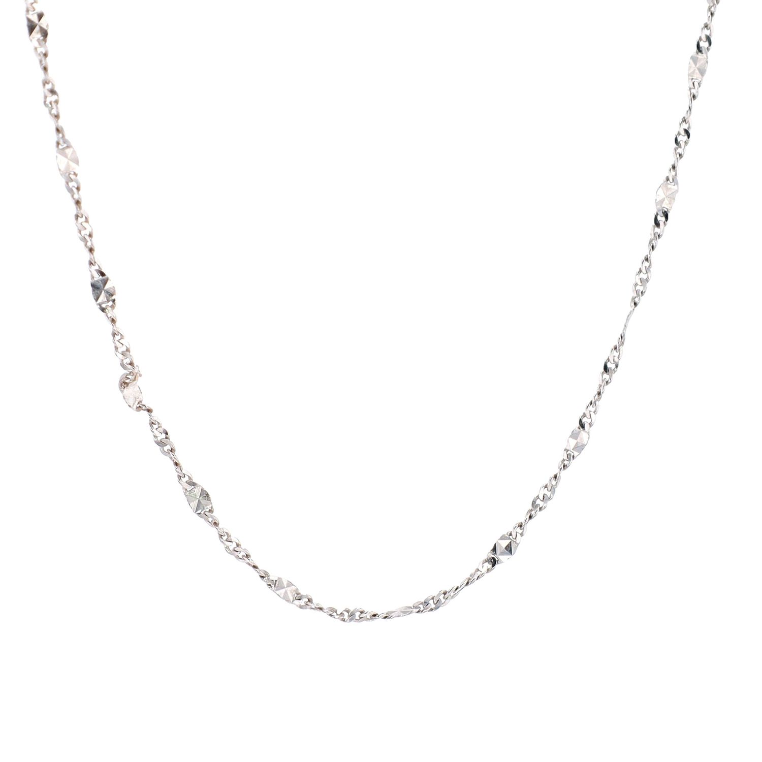 Micro Fancy Link 10kt WG 16" CH0001204