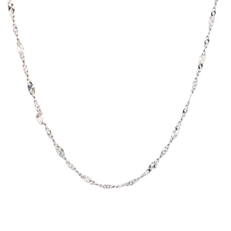 Micro Fancy Link 10kt WG 16" CH0001204