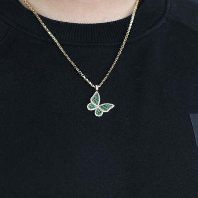 Green Butterfly Pendant 10kt YG 4.5gr PN00124