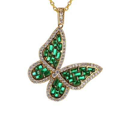 Green Butterfly Pendant 10kt YG 4.5gr PN00124