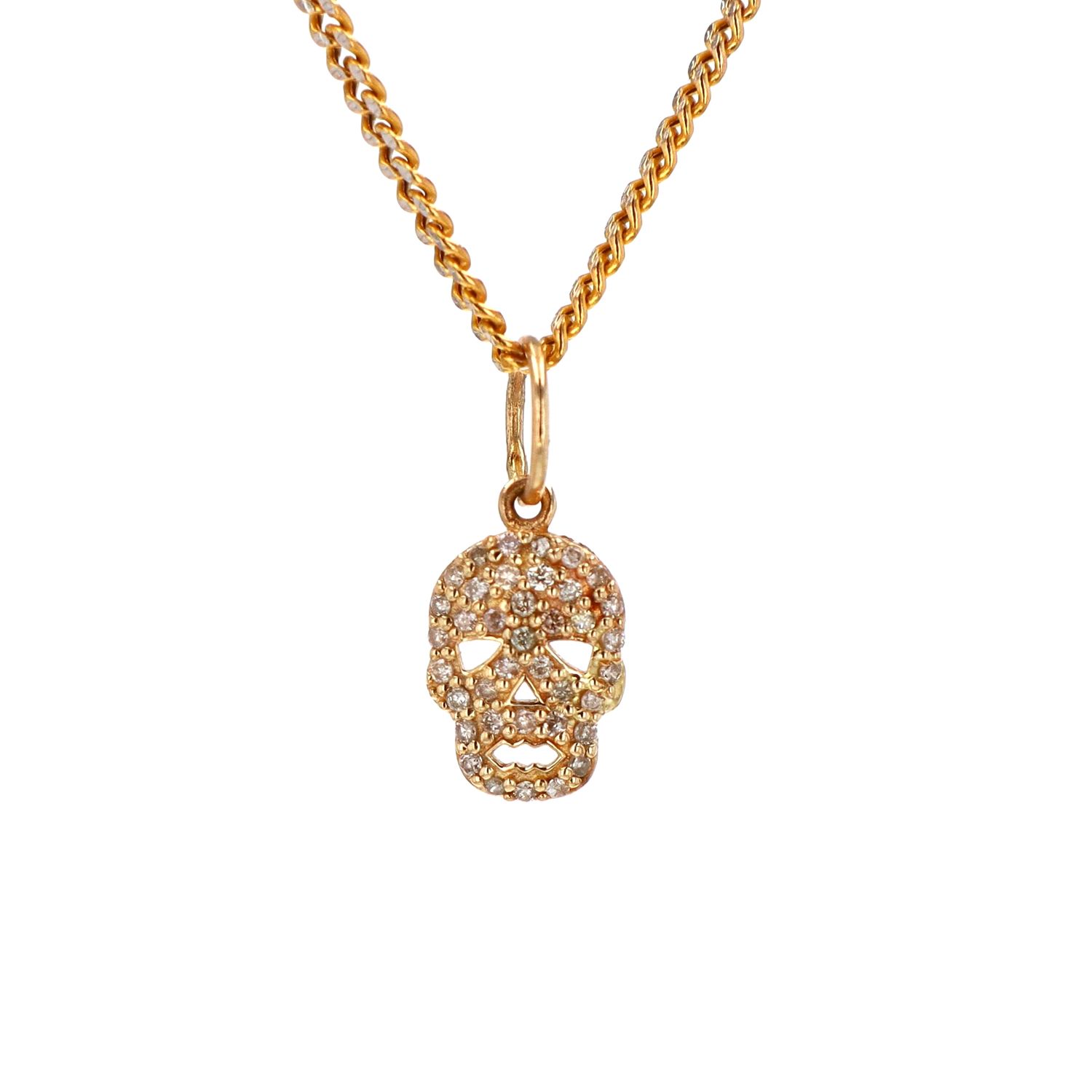 Small Skull Pendant 14kt YG 0.175cttw 0.6gr PN00134