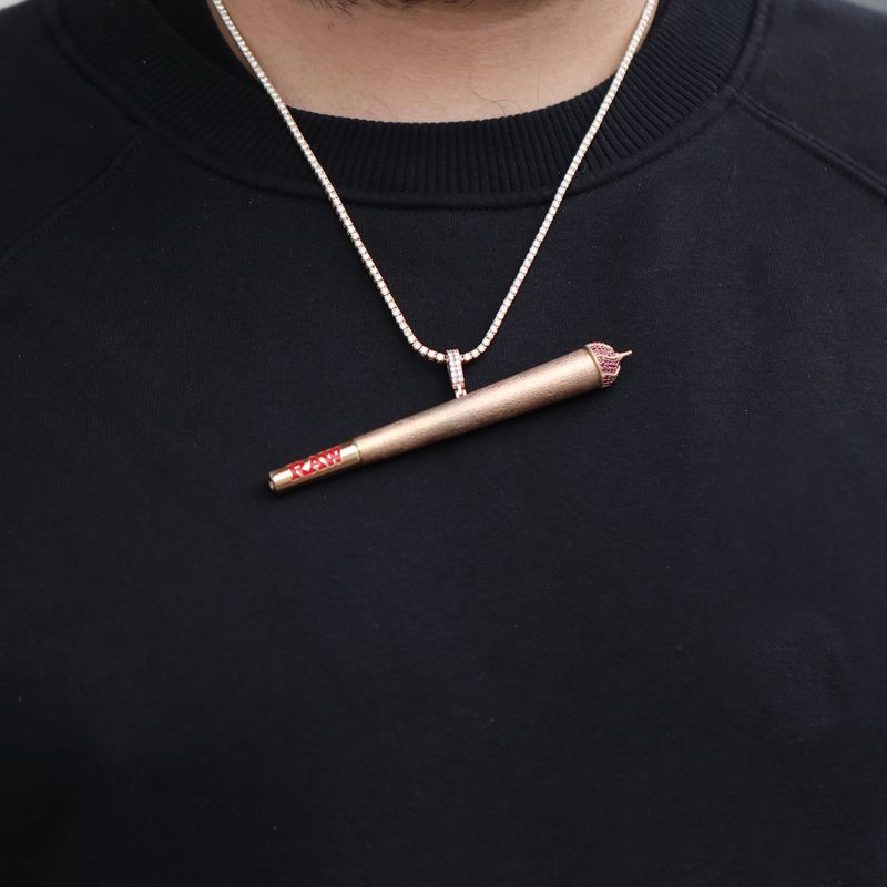 Raw Pendant Holder 10kt YG 39.17gr VS/FG Diamond Bail / Rubie tip PN00142