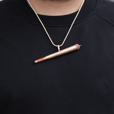 Raw Pendant Holder 10kt YG 39.17gr VS/FG Diamond Bail / Rubie tip PN00142