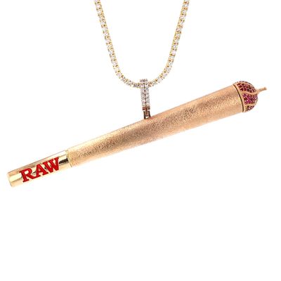 Raw Pendant Holder 10kt YG 39.17gr VS/FG Diamond Bail / Rubie tip PN00142