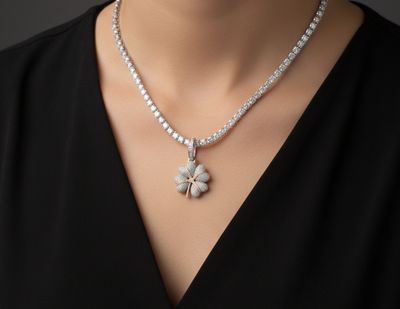 Diamond Clover Pendant 10kt WG SI-GH 1.65cttw PN00144