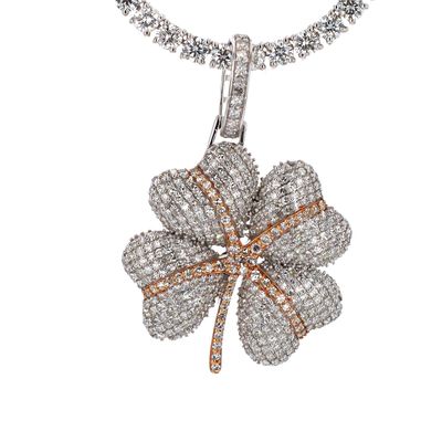 Diamond Clover Pendant 10kt WG SI-GH 1.65cttw PN00144