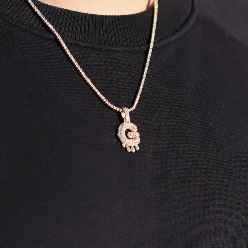 3D Letter G Diamond Pendant Drip Style 10kt YG 4.90gr 1.5ct plus PN00190