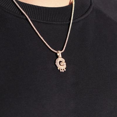 3D Letter G Diamond Pendant Drip Style 10kt YG 4.90gr 1.5ct plus PN00190