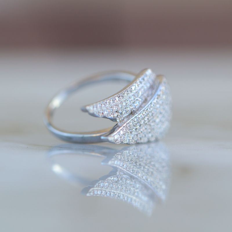 Wing Ring Sterling Silver CZ SFR0016