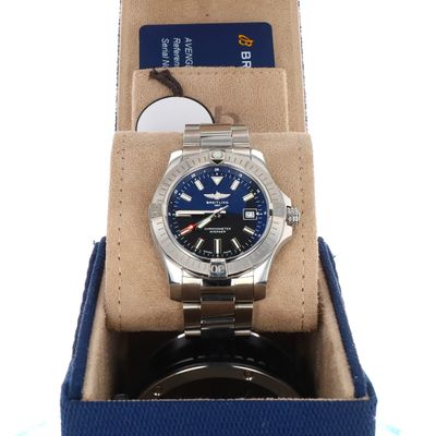 Breitling Avenger Automatic 43mm Black Dial 12 links RF A17318 Ser:684XXXX  complete Box and Papers WA00161C