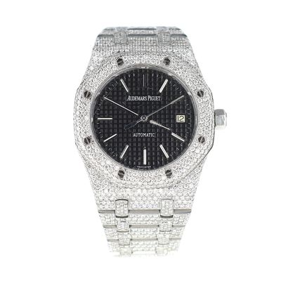 Custom Audemars Piguet 39mm Arabic Dial Diamond Studded Dial 24.0cttw VS-SI, GH 132.60gr RF 15591 Ser:H5XXXX WA00170