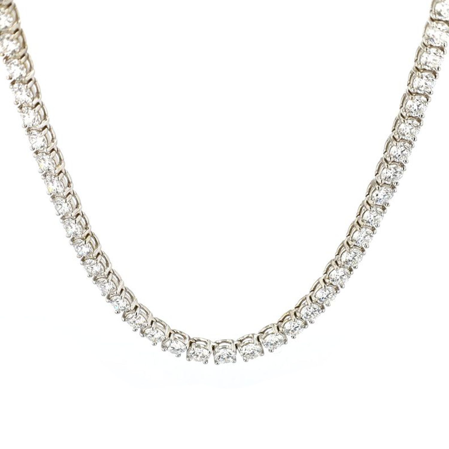 Diamond Tennis Chain 18kt WG 34.7gr 20" 3.55mm 23cttw Natural VS1-VS2 F-G-H 128 Round Brilliant CH000562C