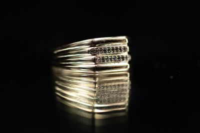 Double Row Mens Ring 10kt YG 6.4gr 0.18cttw Natural RN00231