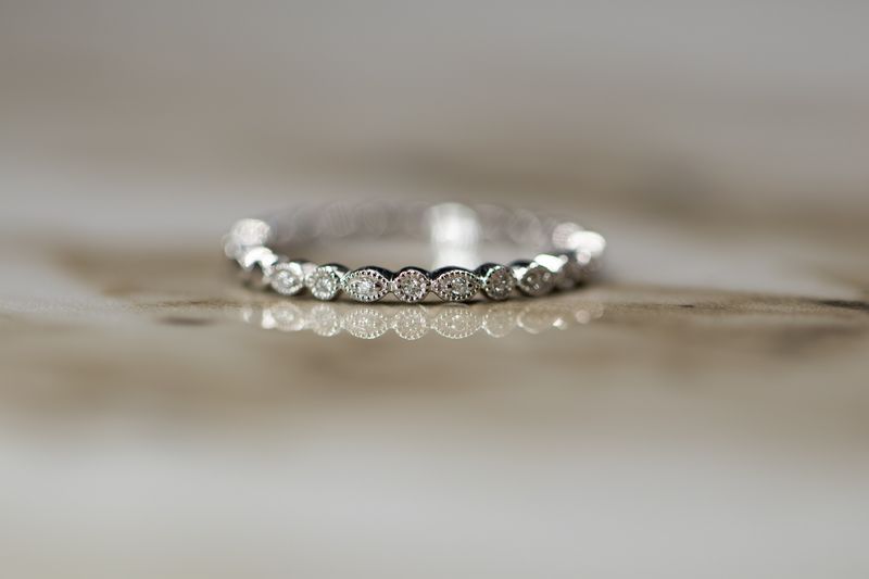 Diamond 18kt White Gold Ring Stacker 1.76gr 13RD  Size 6 RN00233