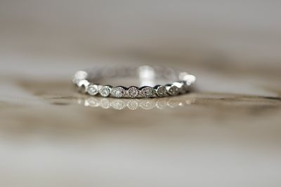 Diamond 18kt White Gold Ring Stacker 1.76gr 13RD  Size 6 RN00233