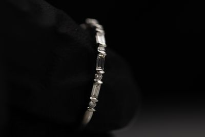 Baguette Round Stacker 14kt WG 1.16gr 6RD 5BD RN00234