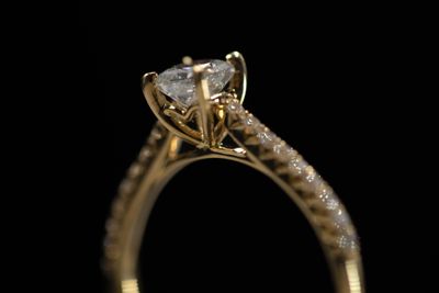 Princess Cut Engagement Ring 18kt YG 1.89gr 0.48ct VS Natural Center 0.20ct Band 18RD Size 6 RN00240