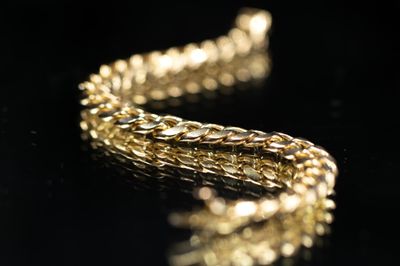 Semi Solid Cuban Bracelet 10KT Yellow Gold 16.35grams 7.5" BR000406